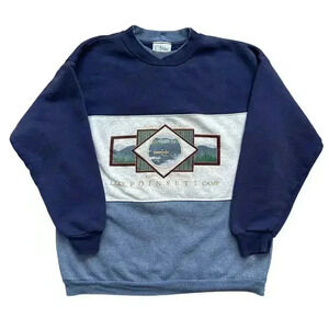 Vintage 80s 90s Limited Edition Lake Poinsett Camp SD Colorblock Crewneck XL